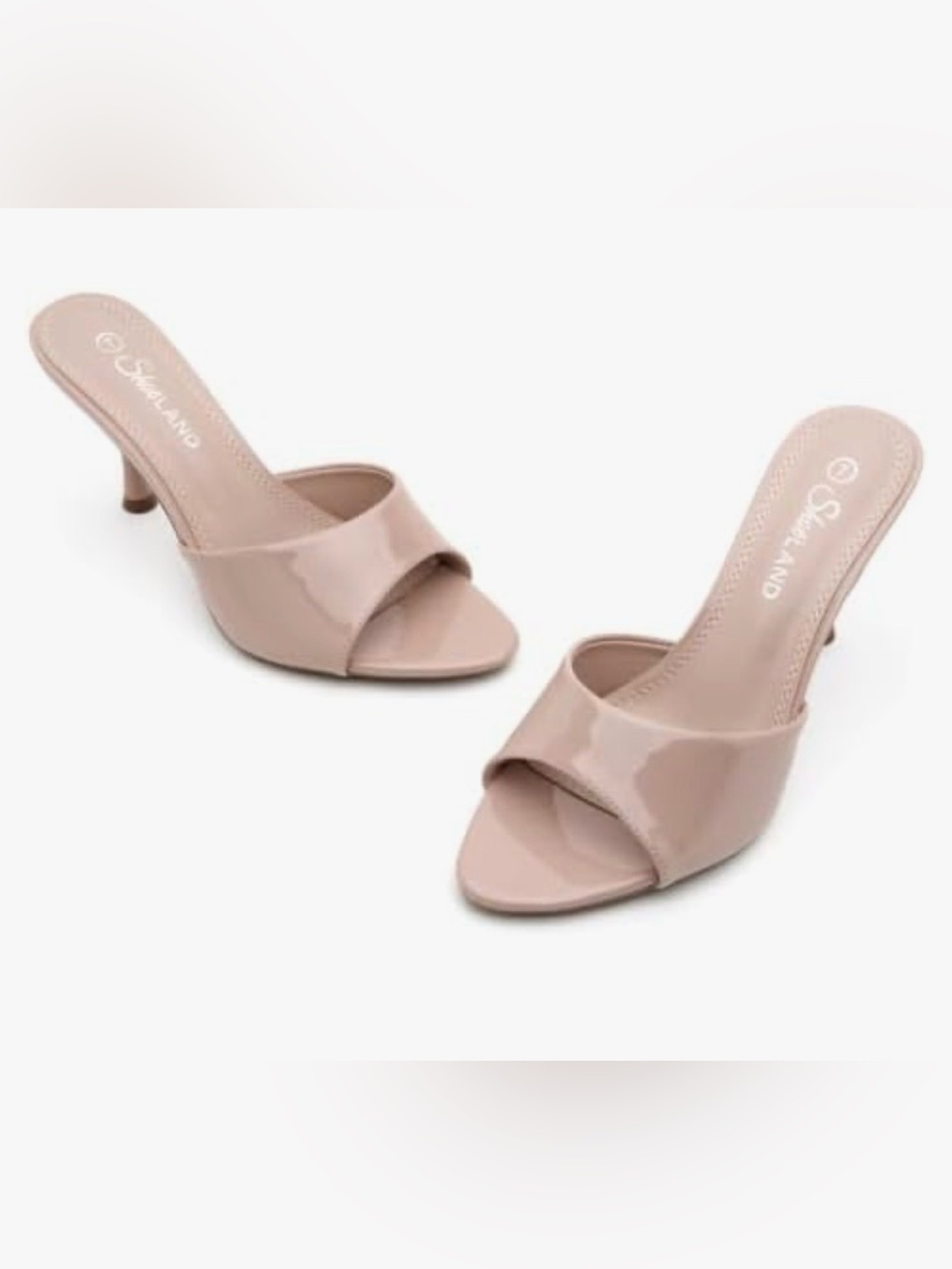 Nude Patent Open-Toe Women's Heel Sandals
